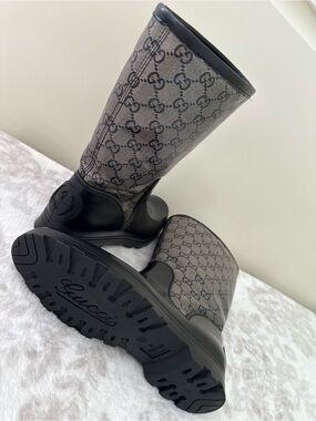 Gucci GG Supreme Monogram Rubber Rain Boots